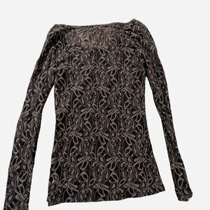 Sheer Black Lace Long Sleeve Top